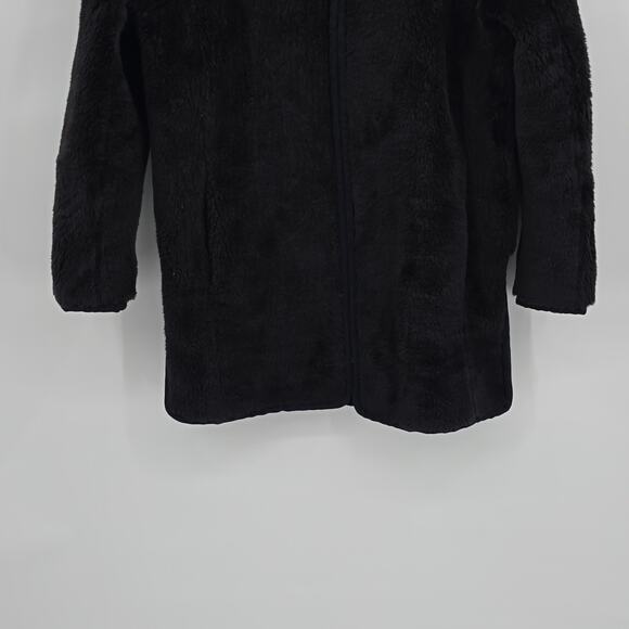 J. Crew Zip Up Plush Fleece Coat Black Faux Fur Teddy Jacket Women's Size S - Picture 3 of 11